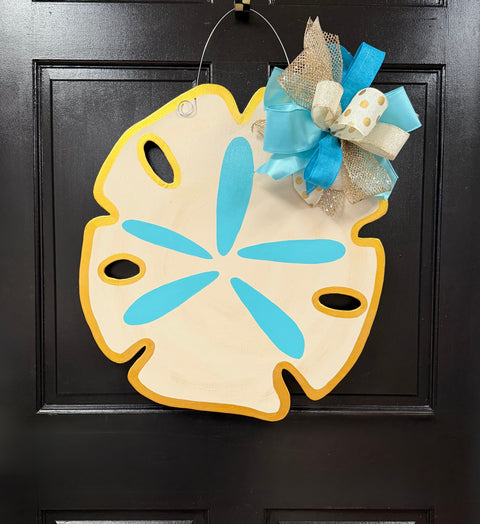 **Sand Dollar Initial Door Hanger (Hand-Painted)** RTS NO CUSTOMIZED! SOLD AS IS!