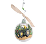 Green Tractor/Tis the Season - Round Ornament