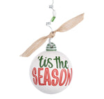 Green Tractor/Tis the Season - Round Ornament