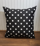 Outdoor Pillow - Black & White Polka Dot