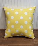 Outdoor Pillow - Citrus Yellow Polka Dots