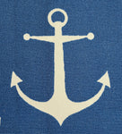 Outdoor Pillow - Cobalt blue with White Anchors