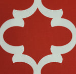 Outdoor Pillow - Flynn Rojo Red and White Quatrefoil