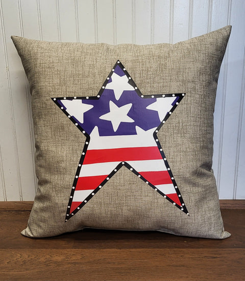 Custom-Patriotic Star Pillow