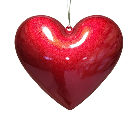 8" 200mm Candy Apple Heart Ornament - Red