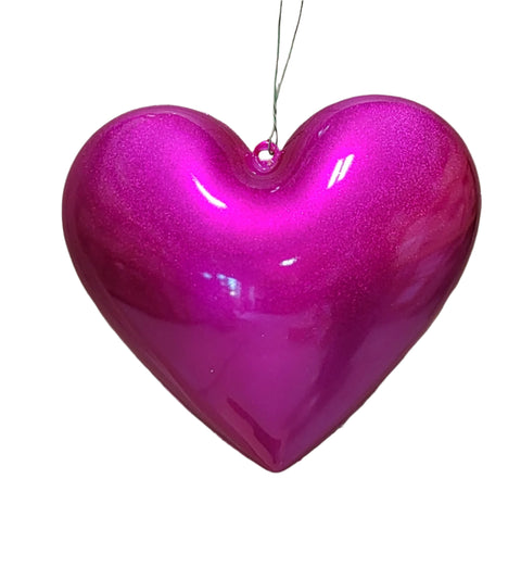 8" 200mm Candy Apple Heart Ornament - Fuschia