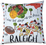 18" x 18" College Town Pillow - Raleigh, NC