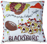 18" x 18" College Town Pillow - Blacksburg, VA