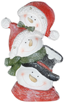 15.75"H Lighted Snowman Heads Stack Table Decor