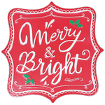 Merry & Bright Sign - Red & White