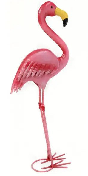 19.8" Metal Flamingo Figurine - Forward Facing - Pink