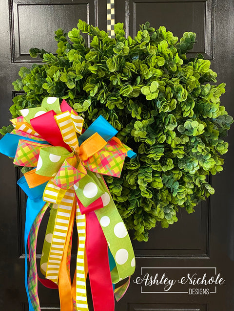 26" Large Boxwood Style SPRING Greenery Wreath
