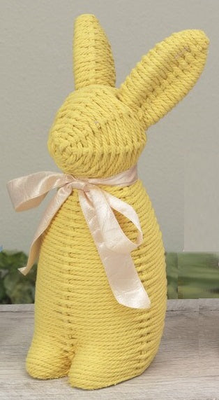 11.81" Woven Easter Bunny - Yellow