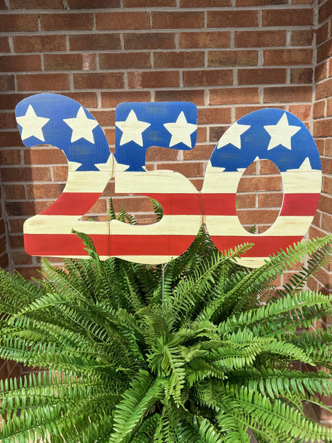 Old Glory 250th Celebration - Patriotic - Corrugated Coroplast Yard Stake