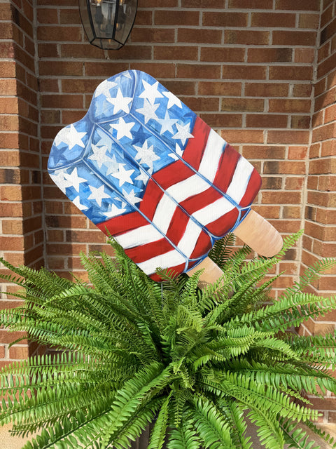 Stars & Stripes Popsicle - Patriotic - Corrugated Coroplast Yard Stake