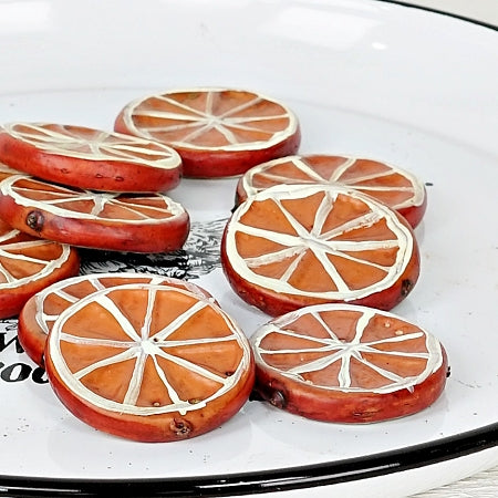 Faux Orange Slices x12 - Loose With Bag