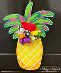 Pineapple - Colorful with Glitter - Door Hanger