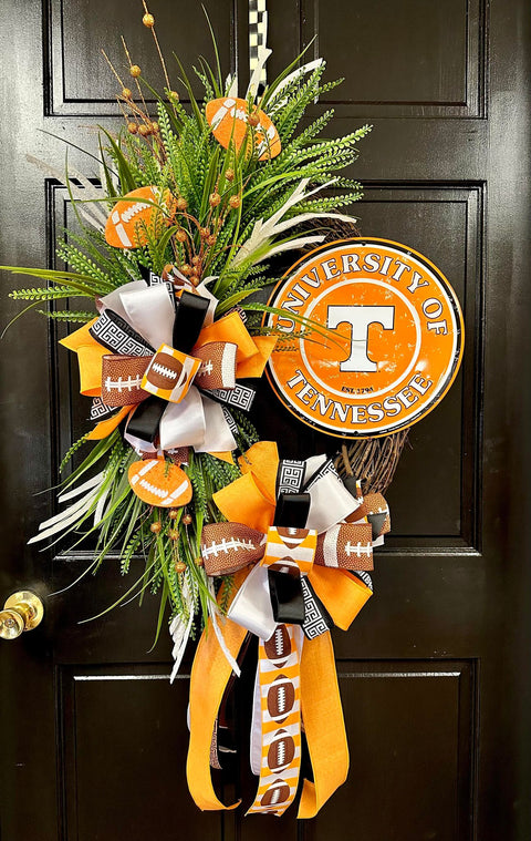 Collegiate Football Sign Wreath - University of Tennessee