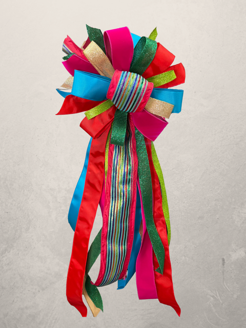 Tree Topper Colorful Bow