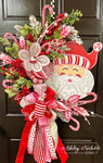 Santa - Pink & Red Candy Christmas Wreath