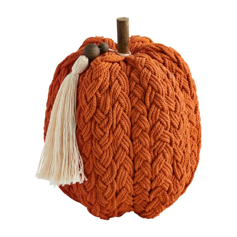 Braided Rope Pumpkin Sitter - Orange, 8" x 6 1/2" Dia