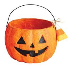 Mache Pumpkin Treat Bucket - Small