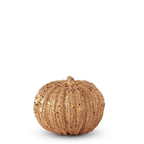 4" Glitter & Sequin Pumpkin - Orange