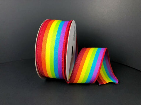 Rainbow Wired Ribbon - 1.5" x 10yds