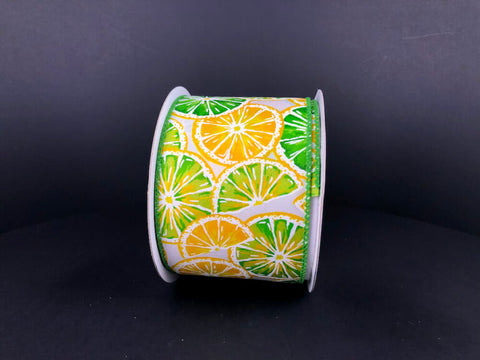 Lemons & Limes Wired Ribbon - 2.5" x 10yds