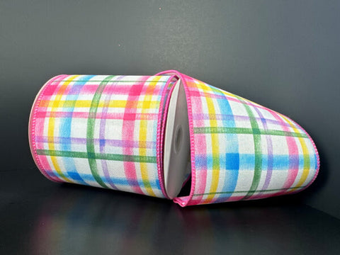 Muti Watercolor Tuttoia Plaid Wired Ribbon - 4" x 10yds
