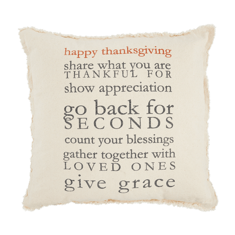Thanksgiving Rules Throw Pillow - Tan