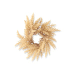 12 Inch Flocked Light Brown Pampas Grass Candle Ring (3.5Dia.)