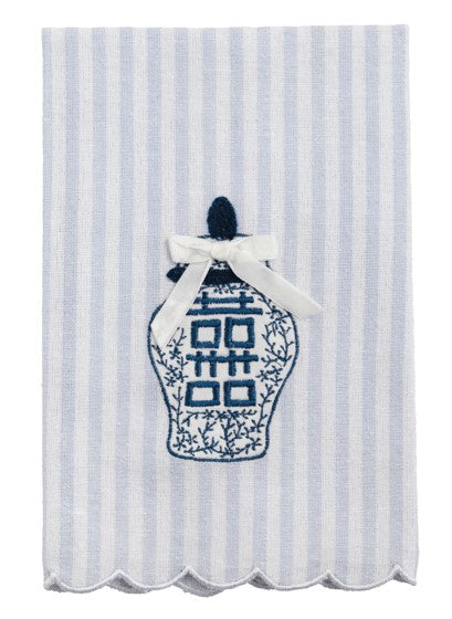 Ginger Jar Stripe Tea Towel - Blue