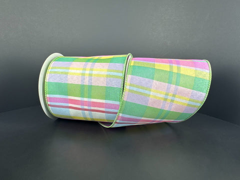 Easter Plaid Wired Ribbon - 4" x 10yds