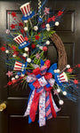 Uncle Sam Top Hat Patriotic Wreath