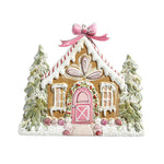 5.75" Pink Gingerbread House Ornament