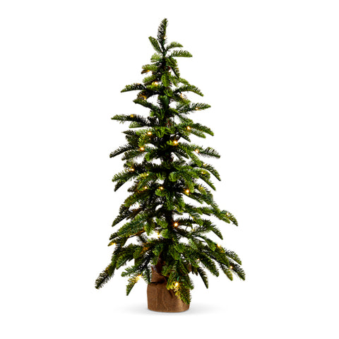 36" Lighted Pine Tree in a Burlap Bag