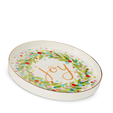 12.25" Joy Wreath Plate - White/Multi