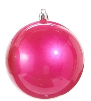 4" Bright Pearlescent Ball Ornament - Hot Pink