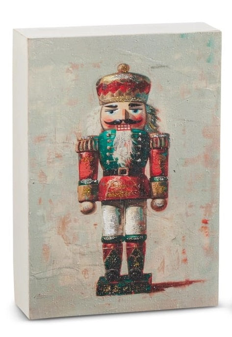 8" Timeless Nutcracker Block - Green/Red