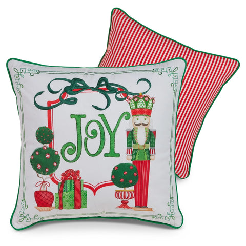 18" Merry Season Pillow - White/Red/Green