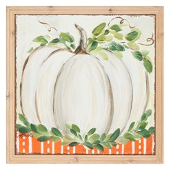 18" Harvest Pumpkin Patch Wall Decor - White