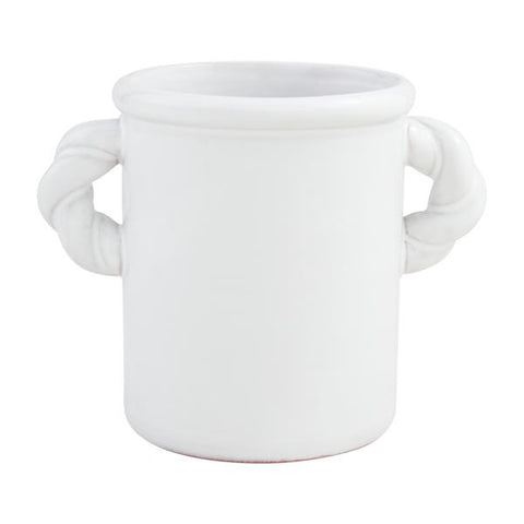 Twisted Handle Utensil Crock - White