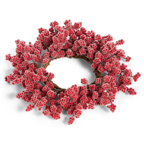 4.25" Iced Berry Candle Ring - Red