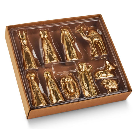5.5" 10 Piece Nativity Box Set - Gold