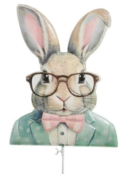 34" Dapper Bunny Garden Stake - BOY