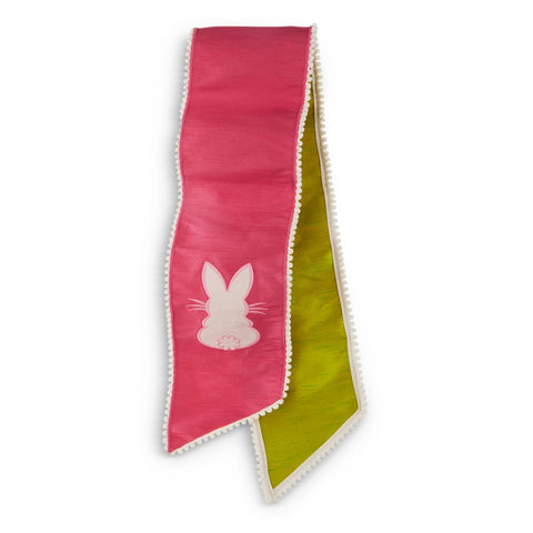 53" Bunny Pom Pom Wired Wreath Sash - Candy Pink