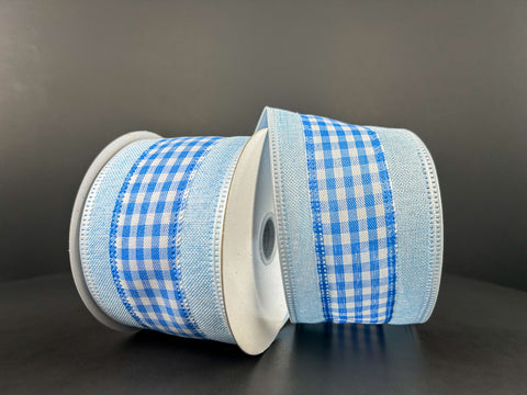 LT BL-WHT GINGHAM/LT BL LIN-WHT EDG, 2.5"X10Y
