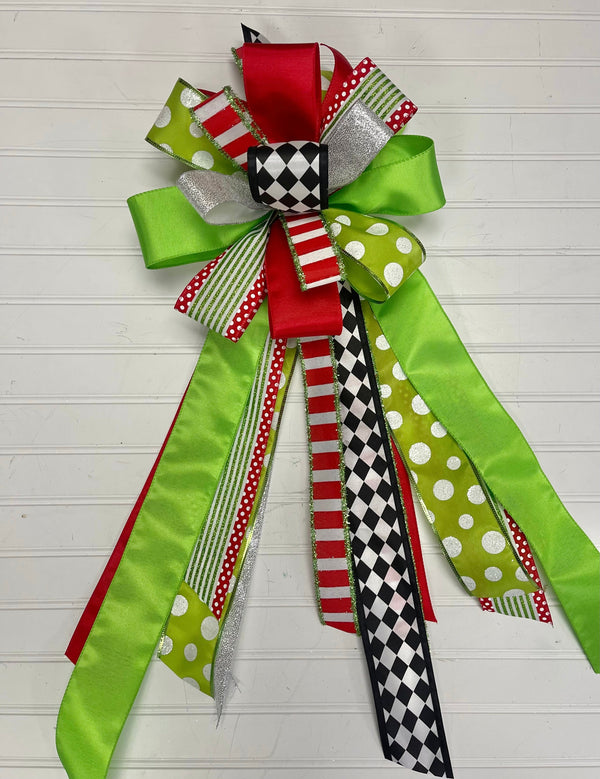 Tree Topper GRINCH Topper Bow Combo - Bow ONLY – AshleyNichole Designs