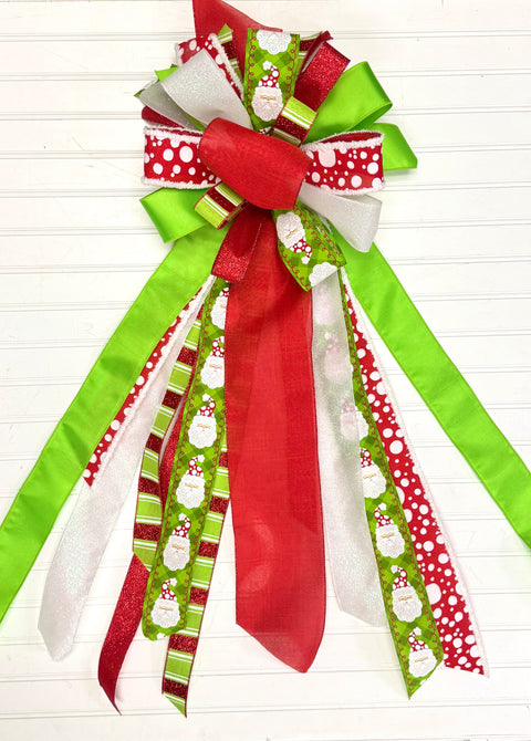 Tree Topper Jolly St. Nick Bow - ONLY